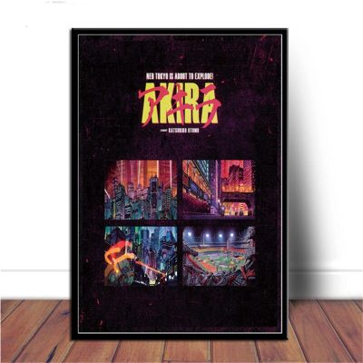 Japan Anime Akira Red Fighting Comic Movie Art Painting Canvas Poster and Prints Wall Art Pictures 9 - Akira Merch