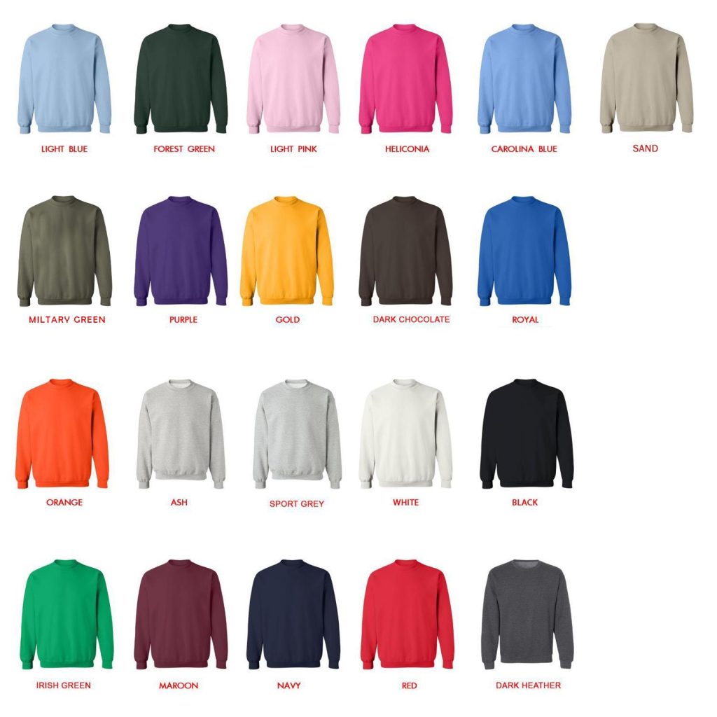 sweatshirt color chart - Akira Merch